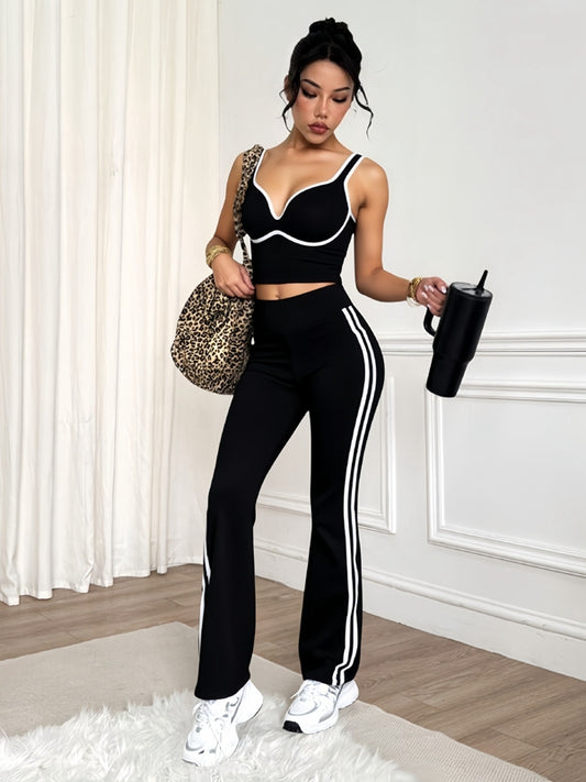 ZASUWA Female Simple Stripe Tracksuit