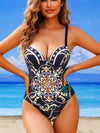 ZASUWA Female Sexy Natural Texture 3 Pieces Contrast Color One Piece