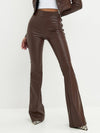 ZASUWA Female Sexy Faux Leather Flare Leggings