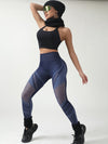 ZASUWA Female Sexy Fishnet Contrast Color Print Leggings