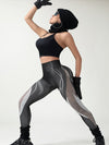 ZASUWA Female Sexy Fishnet Contrast Color Print Leggings