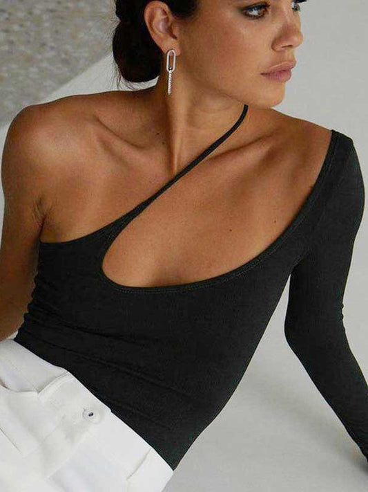 ZASUWA Female Solid Color Tailoring Elastic Tight Long Sleeves