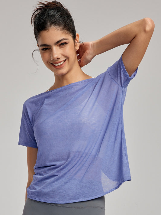 ZASUWA Female Solid Color Breathable Smock Without Bras Short Sleeves