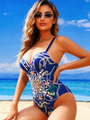 ZASUWA Female Sexy Natural Texture 3 Pieces Contrast Color One Piece