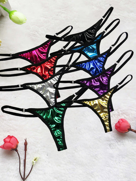 PU Glossy T-back Panties