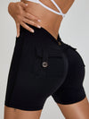ZASUWA Female Deep V Back Pocket Scrunch Bum Cross Back Backless Short Tracksuit