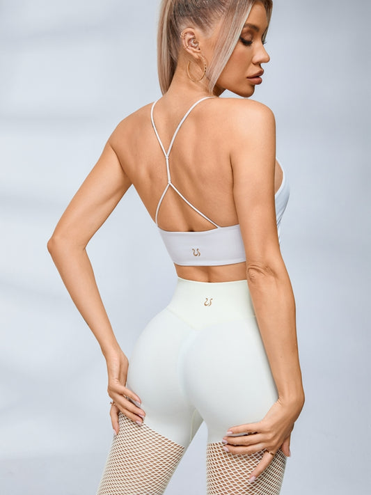 ZASUWA Female Sexy Fishnet Scrunch Bum Cross Back Trasksuit