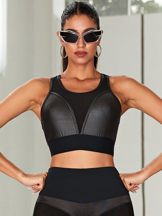 🖤ZASUWA Female Fly Eye Contrast Color Sports Bras