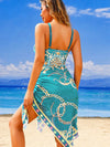 ZASUWA Female Sexy Natural Texture 3 Pieces Contrast Color One Piece