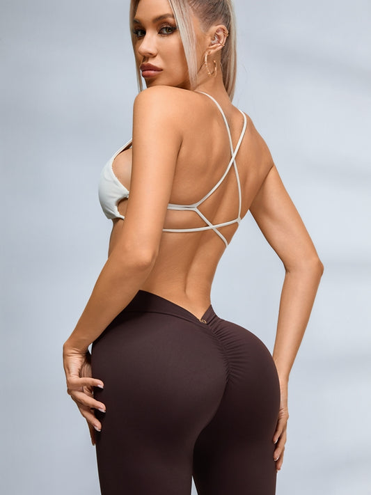 ZASUWA Female Scrunch Bum Deep V Back Cross Back Tracksuit
