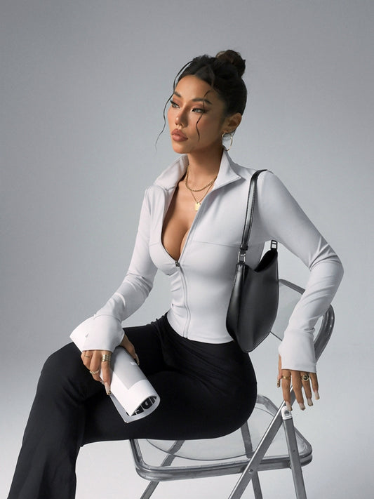 ZASUWA Female Zipper Thumbhole Long Sleeves
