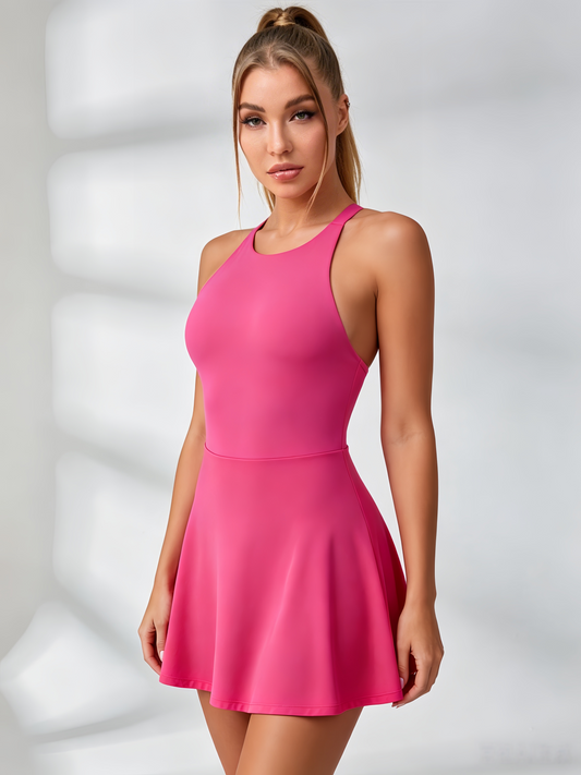 Cross Back Hollow Out Quick-dry Dress