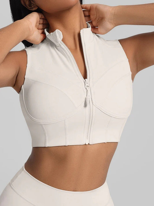 Super Stylish&Sexy Stitch Performance Zipper Tank