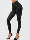 ❤ZASUWA Female Sexy Faux Leather Snake Print Leggings