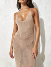 ZASUWA Female Sexy V Collar Fishnet Swimwear Without Bikini Set Cover-up Dress