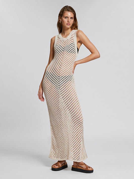 ZASUWA Female Sexy Fishnet Without Bikini Set Swimwear Cover-up Long Dress