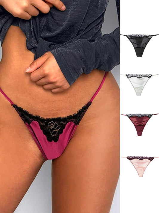 ZASUWA Female Contrast Color Lace T-back Panties