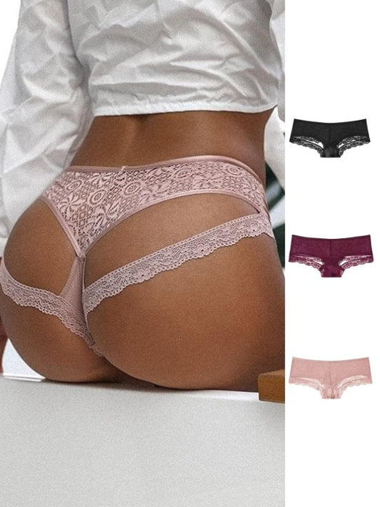 ZASUWA Female Low Waist Lace Sports Fitness Triangle Panties Thong