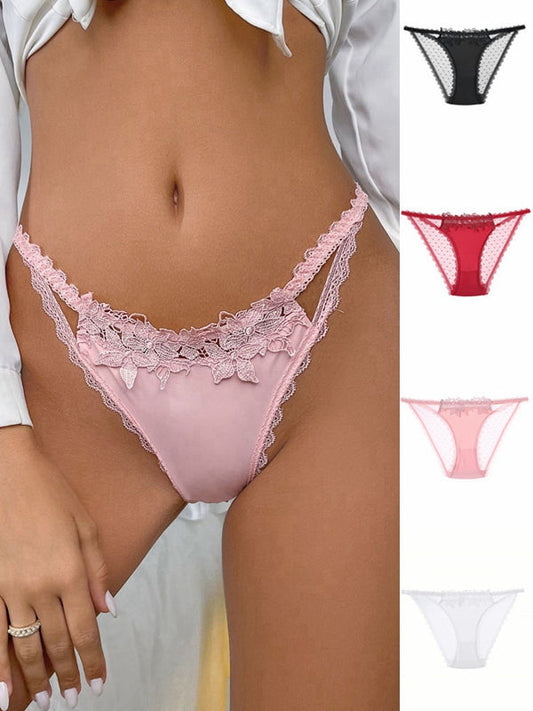 ZASUWA Female Hollow Out Mesh Dots Panties