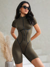 ZASUWA Female Trendy Zipper Peach Booty Romper