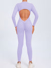ZASUWA Female Backless Zipper Hollow Out Scrunch Bum Jumpsuit