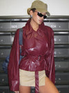 ZASUWA Female Zipper PU Trench Collar Jackets