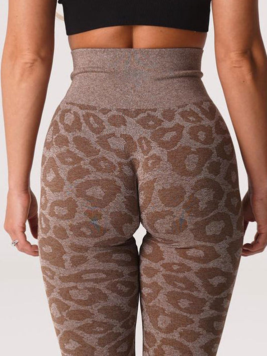 ZASUWA Female Leopard Print Scrunch Bum Seamless Leggings