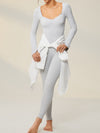 ZASUWA Female Trendy Ribbed Split Scrunch Bum Jumpsuit