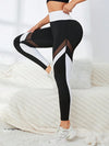 ZASUWA Female Contrast Color Stripes Sexy Sheer Mesh Leggings