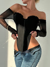 ZASUWA Female Sexy Sheer Mesh Bodysuit