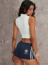 ZASUWA Female Solid Color Zipper Fashion Tanks