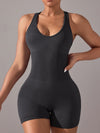 ZASUWA Female Deep V Collar Cross Back Scrunch Bum Seamless Short Romper