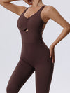 ZASUWA Female Cross Back Hollow Out Jumpsuit