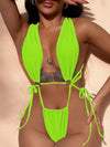 ZASUWA Female Sexy Cross Back Lace-up One Piece