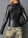 ZASUWA Female Zipper Thumbhole Faux Leather Jackets