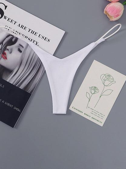 Solid Color T-back Panties