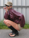 ZASUWA Female Zipper PU Trench Collar Jackets