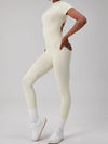 ZASUWA Female Zipper Ribbed Cutout Jumpsuit