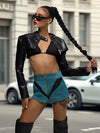 ZASUWA Female Faux Leather Pocket Jacket