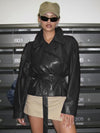 ZASUWA Female Zipper PU Trench Collar Jackets