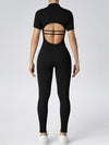 ZASUWA Female Zipper Ribbed Cutout Jumpsuit