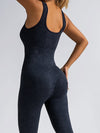 ZASUWA Female Denim Lace-up Ribbed Jumpsuit