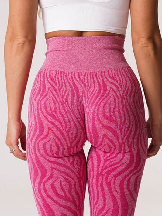 ZASUWA Female Zebra Print Scrunch Bum Seamless Leggings