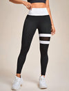 ZASUWA Female Contrast Color Stripes Mesh Leggings