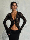 ZASUWA Female Sexy Lace Long Sleeves