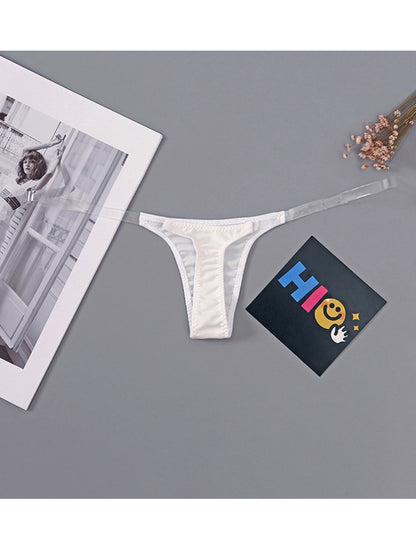 Sexy Solid Color Print T-Back Panties