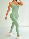 ZASUWA Female Denim Ribbed Cross Back Jumpsuit