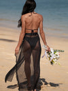 ZASUWA Female Sexy Sheer Mesh 3 Pieces Bikini Set