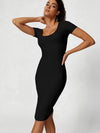 ZASUWA Female U Collar Ribbed Quick-dry Dress