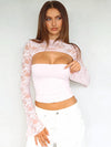ZASUWA Female Solid Color Sheer Mesh Long Sleeves
